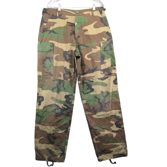 Vanguard Mens Camo Cargo Pants Camo Green Brown Size M Pockets - Picture 1 of 11
